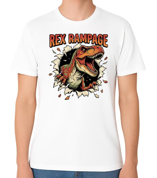 T-Rex Rampage Graphic Unisex T-Shirt Dinosaur Rex Lover Fun Tee S разноцветный