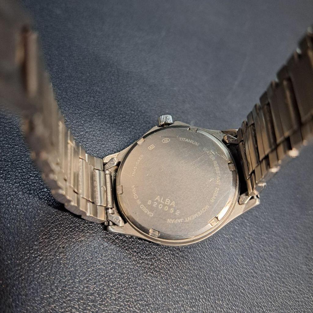 Used ALBA Seiko Military Watch Titanium Arabic Numerals