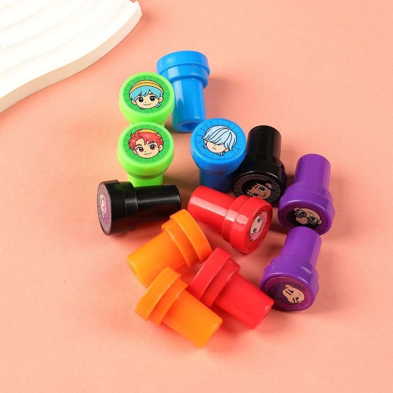 1SET Hot Hunting Group Witch Cartoon Print Mud Children's Creative Graffiti Stamp Toy Animation Same Seal Gift