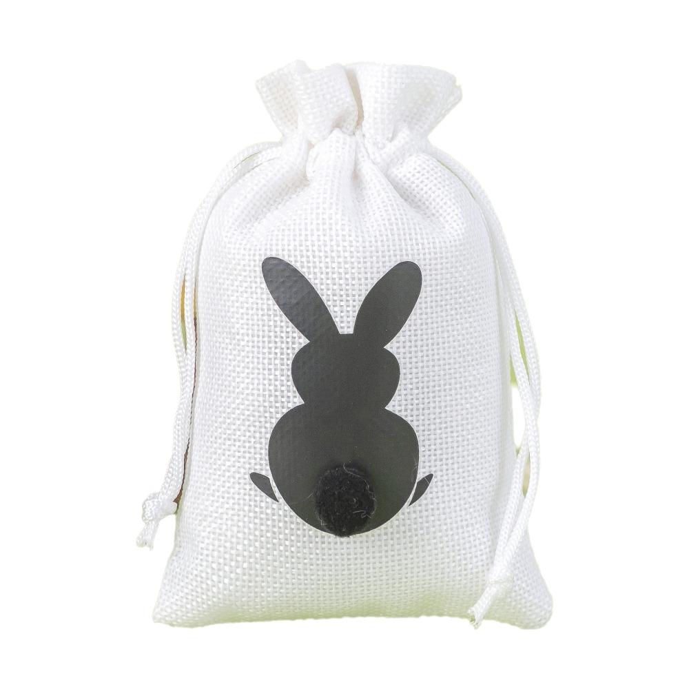 10PCS Bunny Pattern Easter Candy Bags Reusable Eco-Friendly Rabbit Candy Bags Festival Decorative Gift Packaging Bags