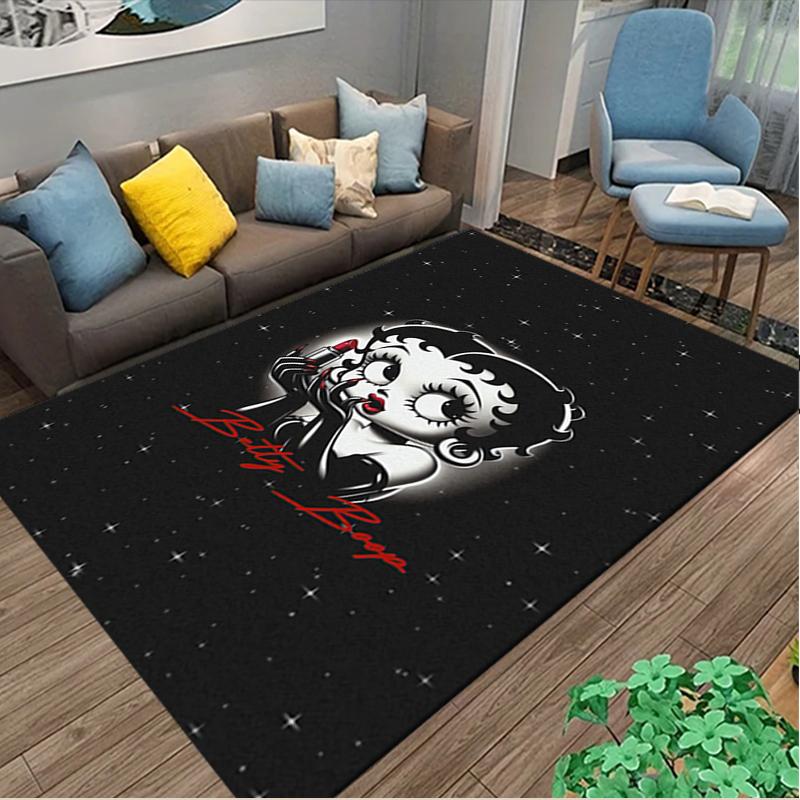 1pc Digital Printed Chair Rug for Home Office Use, Betty Boop Carpet Appropriate for All Seasons, Soft Area Carpet