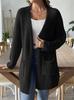 European Code Autumn and Winter New Cross-border Women's Cardigan Sweater Fluff Warm Straight Casual Loose Sweater Cardigan Women