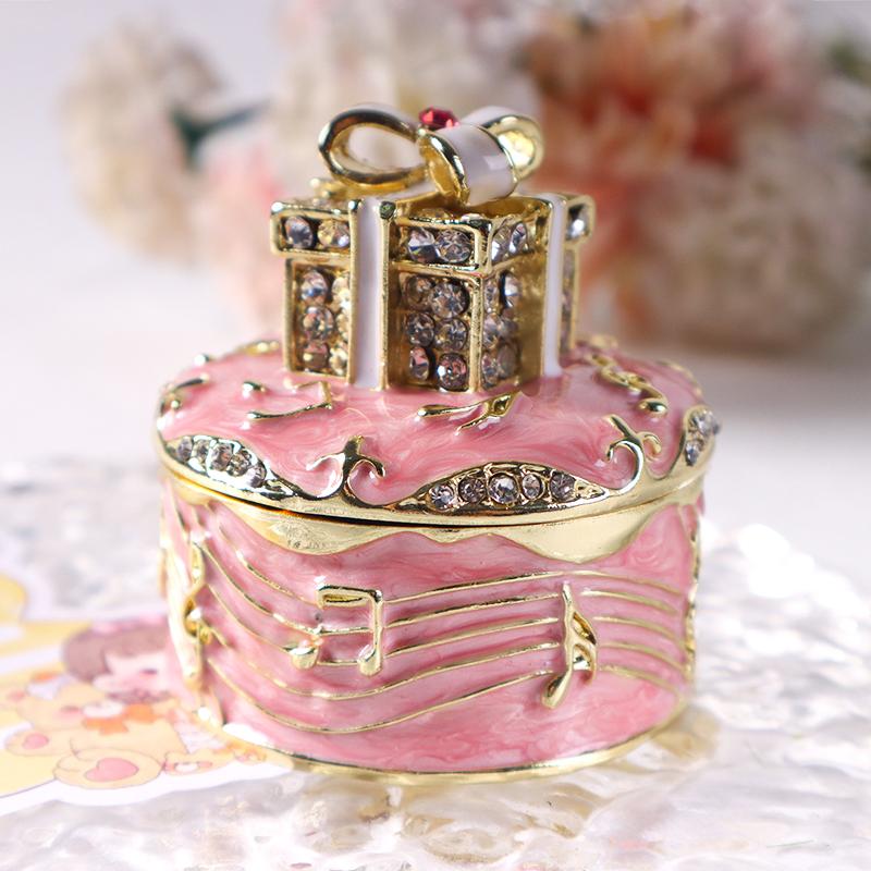 Creative Mini Jewelry Storage Box, Portable Travel Earrings, Necklace and Ring Organizer, Alloy Jewelry Display Box