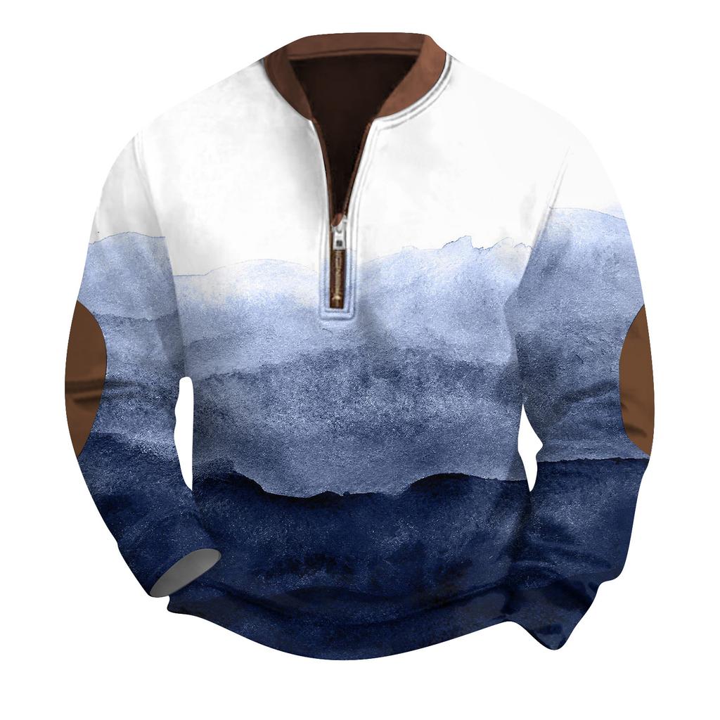 Men's Retro Casual Gradient Printed Sweatshirt