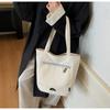 Stylish Striped Canvas Tote Bag New Design Casual Shoulder Bag for Students Comfortable and Versatile Texture Bucket Bag