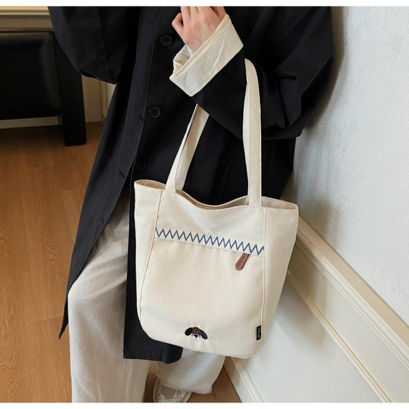 Stylish Striped Canvas Tote Bag New Design Casual Shoulder Bag for Students Comfortable and Versatile Texture Bucket Bag