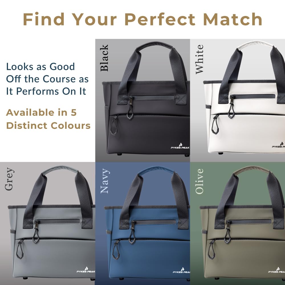 PYKES PEAK Golf Round Tote Cart Bag for Men and Women Bag/Pouch [Waterproof/Water-Repellent] Bag/Round Bag/Golf [Black]