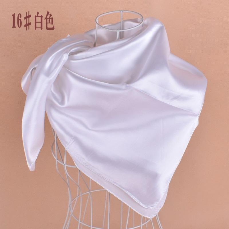 Selected solid color imitation silk generous silk scarf, women's silk scarf 90 * 90 color diced versatile scarf