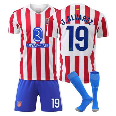 Kit de Futebol Atletico Madrid Griezmann Alvarez - Uniforme de Jogo e Treino para Adultos e Crianças