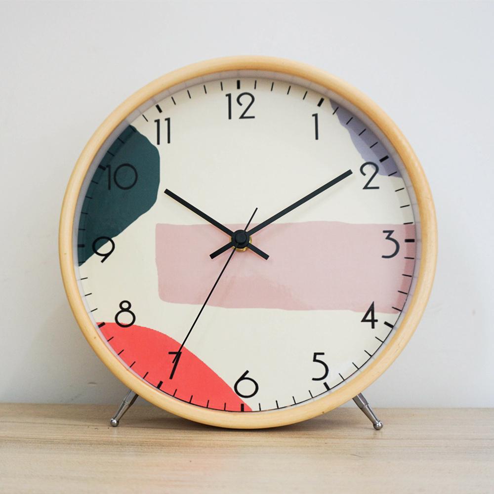 Modern Simple Nordic Ornament Seat Clock Table Clock Creative Clock Living Room Bedroom Decoration Large Size Silent Desktop Shaoyi