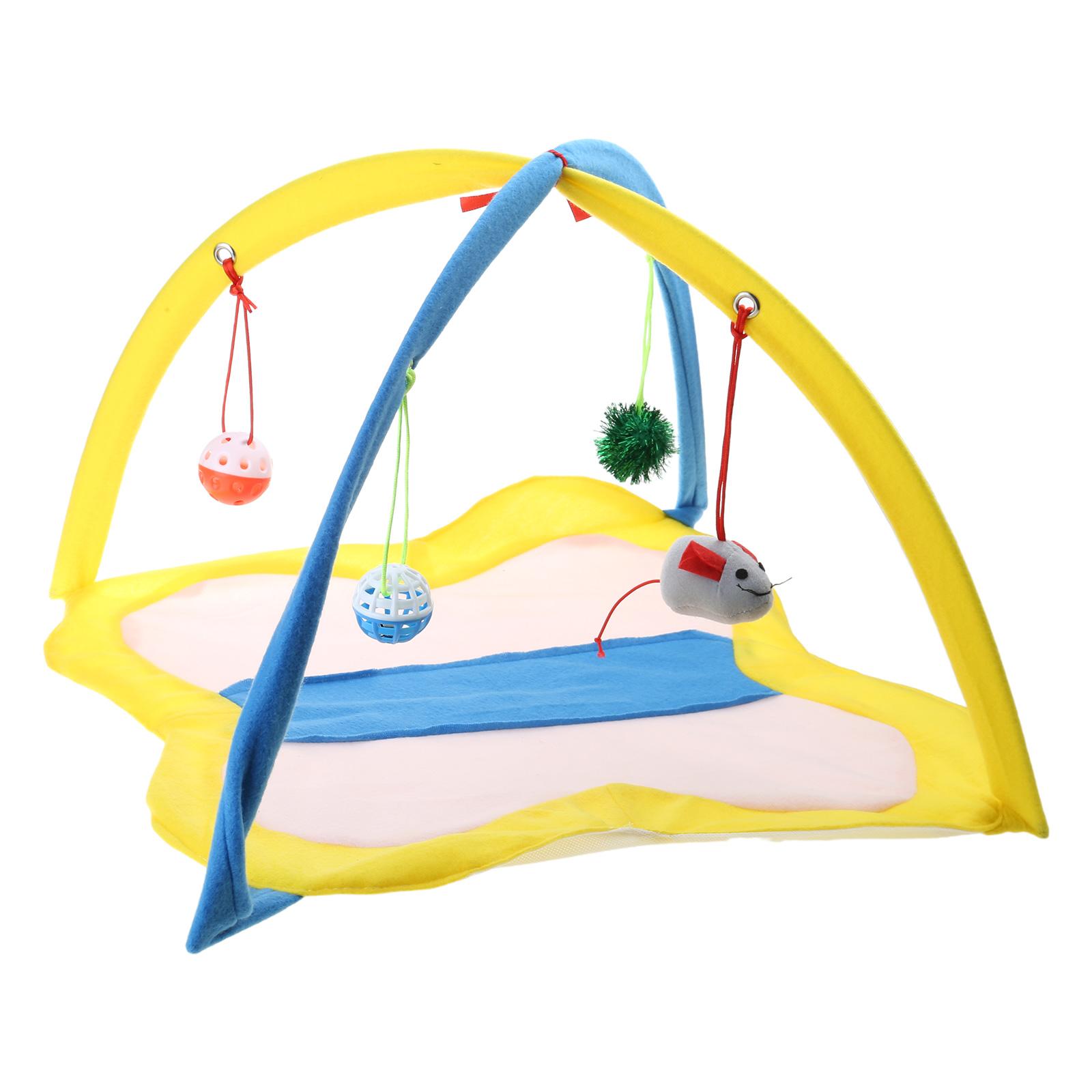 

Cats Tent Foldable Cat Indoor Toy Pet Training Interactive Tent Game for Hedgehogs Cats Rabbit Play Tent with Bell Ball