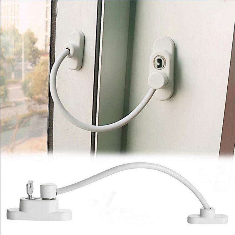 Door Restrictor Window Security Cable Key Lock Child Baby Thickened Safety