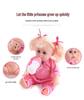 Baby Girl Doll Stroller with Light and Sound - Pretend Play Birthday Gift