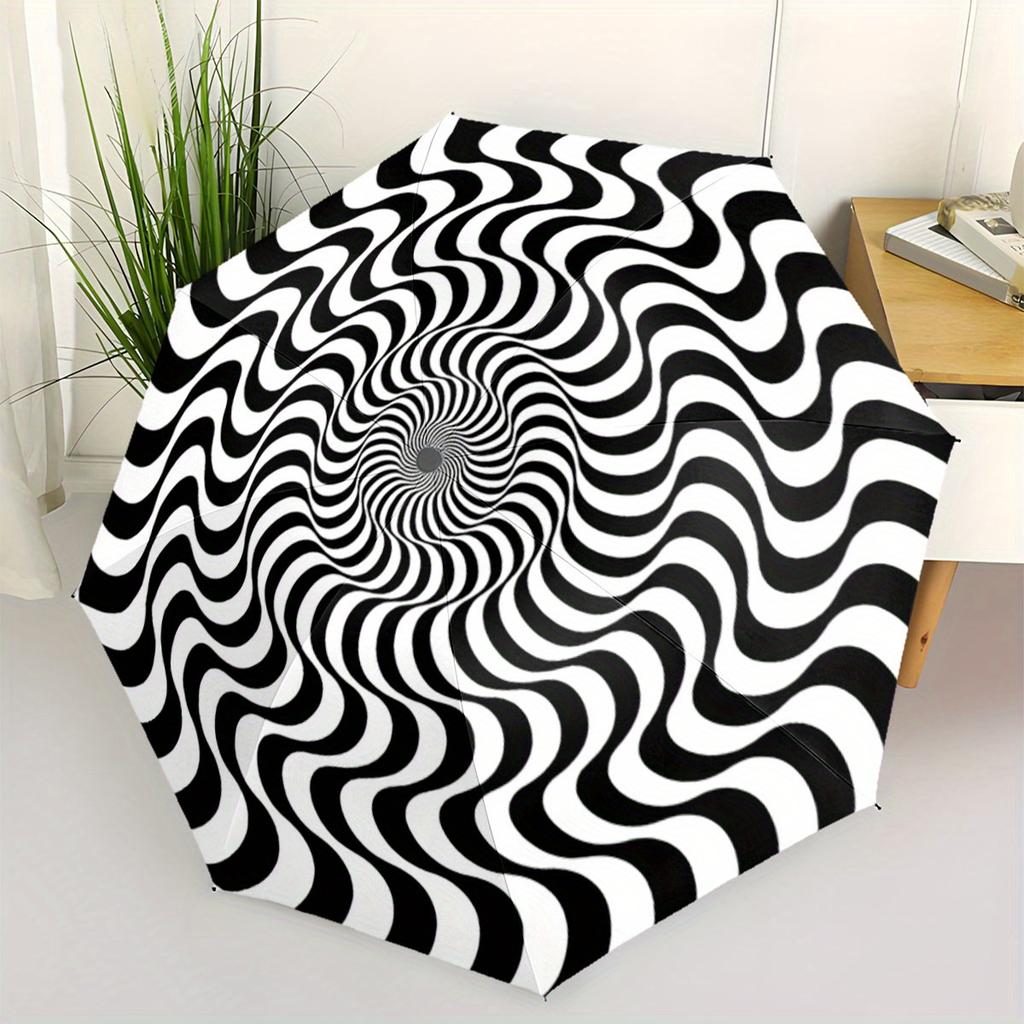 Automatic Open/Close Umbrella with One-Touch Button - Compact Folding Design, Portable Collapsible Umbrella with 8-Rib Stabili