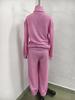 2025 Autumn/Winter Women's Casual Knit Set: High Neck Top & Wide Leg Pants