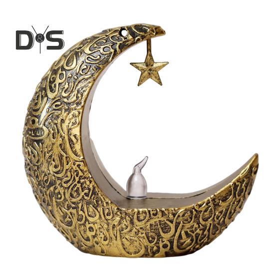 Mini Ramadan Moon Light Ramadan Decoration Soft Glow Battery Powered Eid Ramadan Candle Light Nightstand Decor