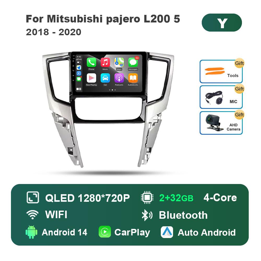 Touch Screen GPS Navigation for Mitsubishi Pajero L200 5 2018 - 2020 Android 14 Car Video Multimedia Player WiFi BT Auto Tools