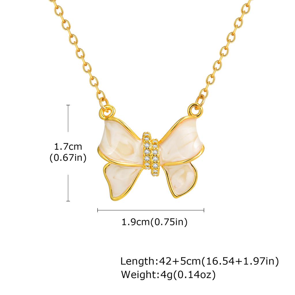 Stainless Steel Butterfly Charm Pendant Necklace for Women, Waterproof 18K Gold Plated Tarnish Free Summer Daily Layering