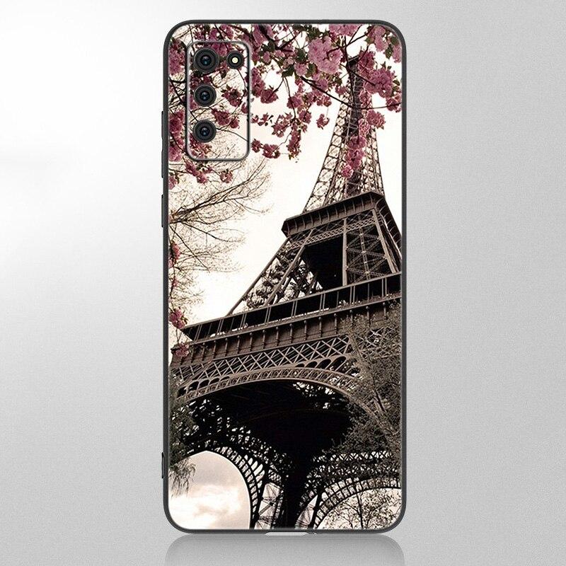 Love Paris Eiffel Tower Case For Samsung Galaxy A12 A02S A22 A32 A52 A72 A71 A51 A41 A31 A21 A11 A50 A70 A10S A20S Black Cover