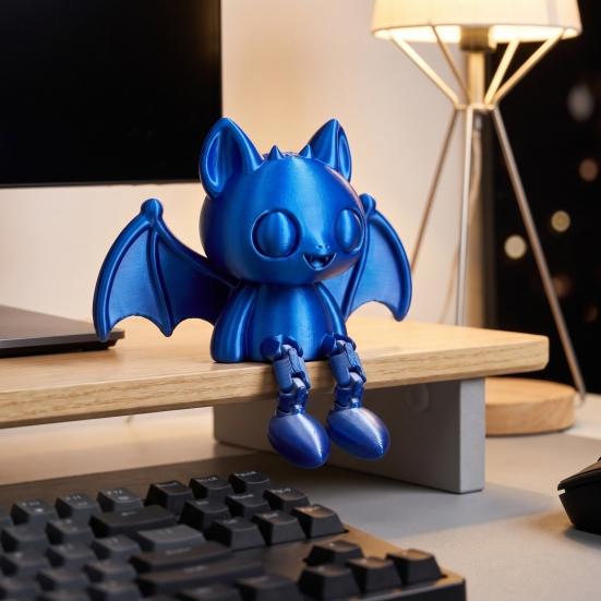 PLA Plastic Figurine 3D Printed Articulated Bat Figurine, Flexible Cartoon Ornament with Unique Tabletop Accessory Movable Joints, Desktop Animal