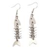 Minimalist Silver Fishbone Necklace With Moon Pendant For Casual Wear And Fashion Lovers