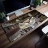 Gaming Mouse PadLarge Desk MatAntislip Rubber Base Stitched Edges Funny Cat Watermelon Art Print Extended Office Gamer Mat