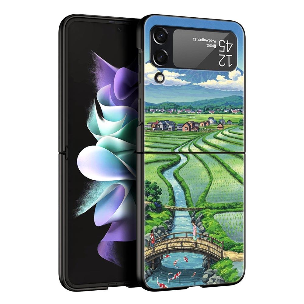 

Landscape Japan Series Scenery Phone Case for Samsung Galaxy Z Flip 3 4 5 6 Folding For Samsung Z Flip4 Flip5 PC Hard Cover Galaxy Z Flip4