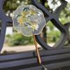 Classical Chinese Style Chinese Style Fan Handheld Tassels Embroidery Fan Floral Pattern with Pendant Silk Fan Home Decor