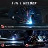 135A MIG Welder with Large LED Display, 110V 3-in-1 Gasless Machine for Flux Core, Lift TIG, Stick Welding