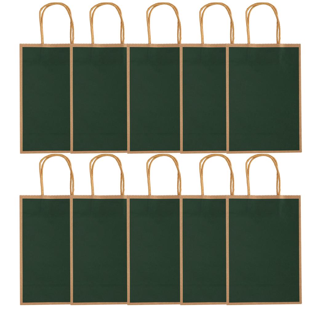 10Pcs Kraft Paper Bag Snacks Shopping Present Gift Bags With Handles for Wedding