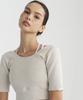 Poete Leaf Short Sleeve Crop Top - Melange