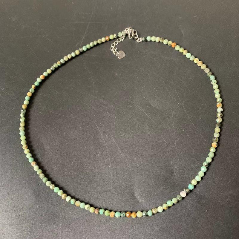 3mm Faceted Natural Stone Necklace with Citrine, Agate, Tourmaline, and Moonstone Beads