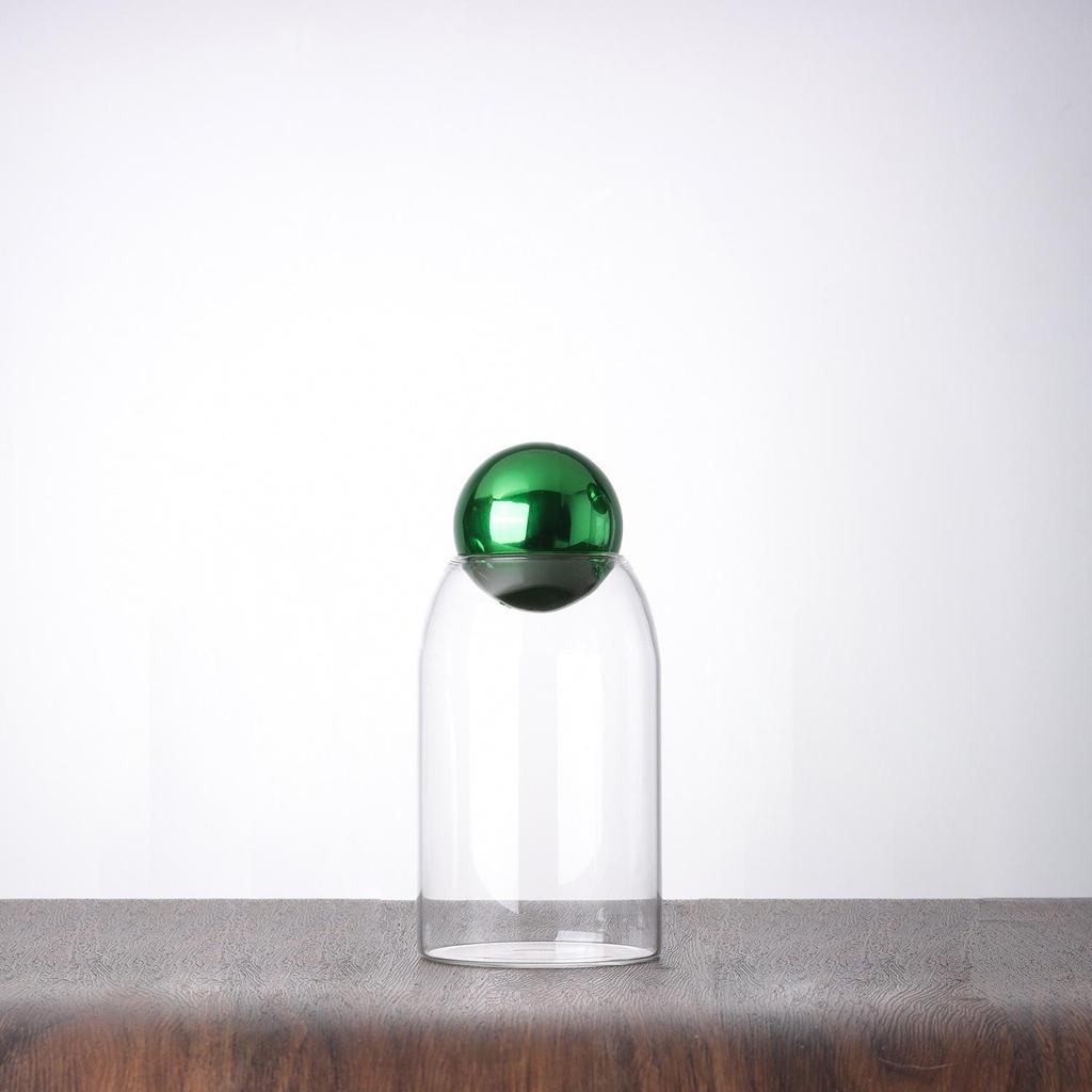 Modern Glass Coffee Bean and Tea Storage Jar with Cork Stopper