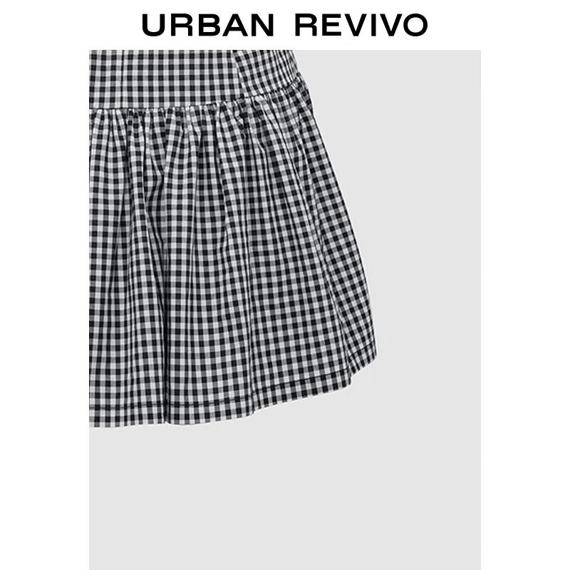 UR 2025 Summer Casual Plaid Sleeveless A-Line Dress