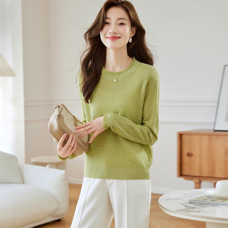 

Srcr Women s Lace Trim Wool Blend Knit Sweater XL