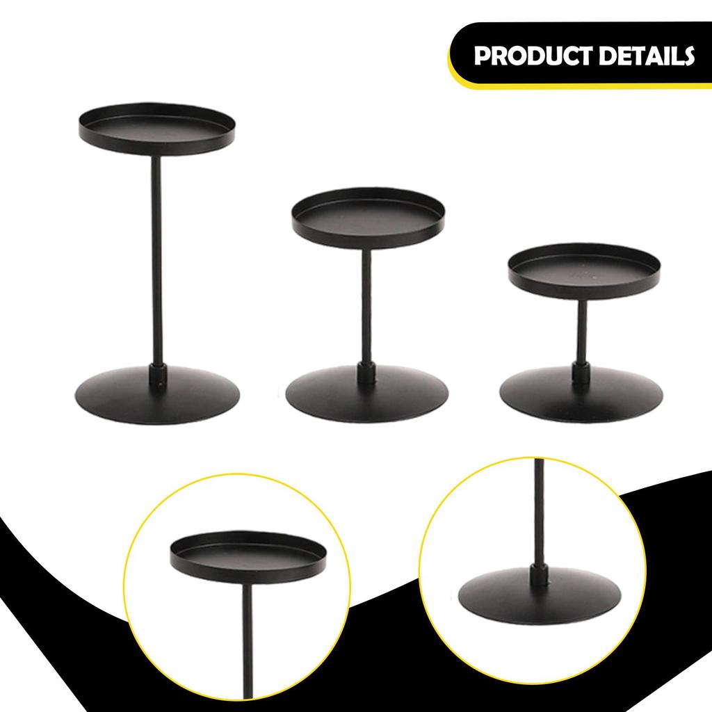 3x Pillar Candle Holders Table Centerpiece Modern Desktop Ornament Candle Stand for Dining Room Anniversary Holiday Shelf