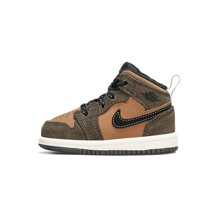 

Детские кроссовки Air Jordan 1 Mid SE TD Earth Tone Коричневые темно-шоколадные Crimson-Bliss DC7250-200