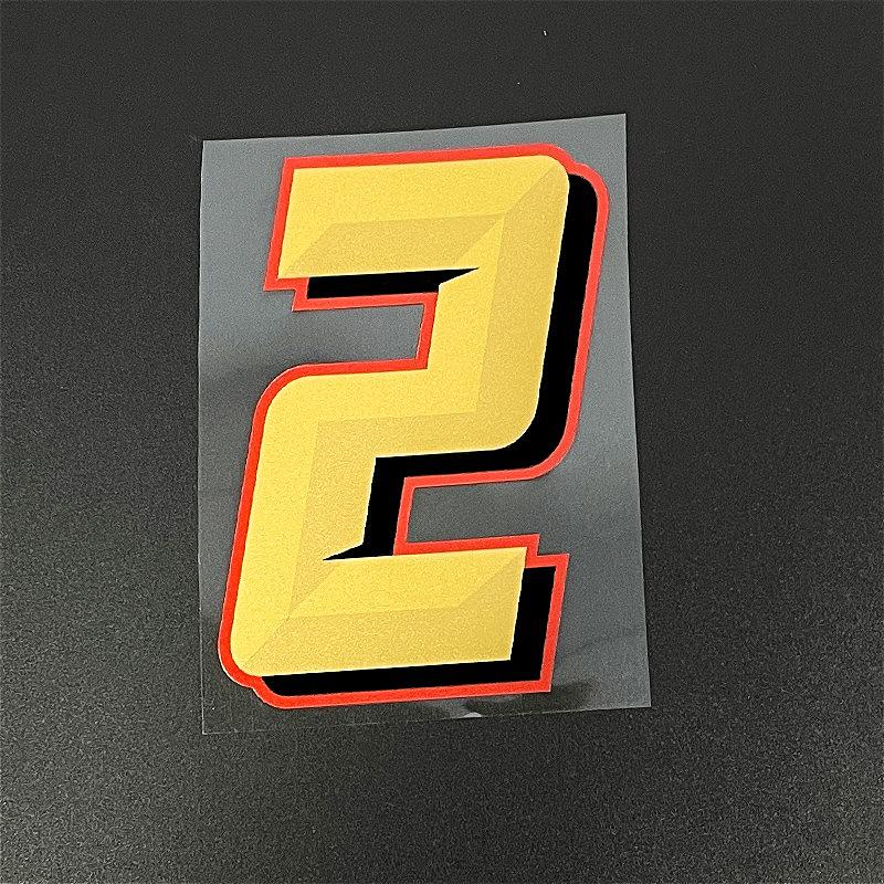 1pc Gold Number 0 To 9 Motorcycles Stickers Waterproof for Motorcycle Fairing Fuel Tank Helmet Car Window Universal Vinyl Decal