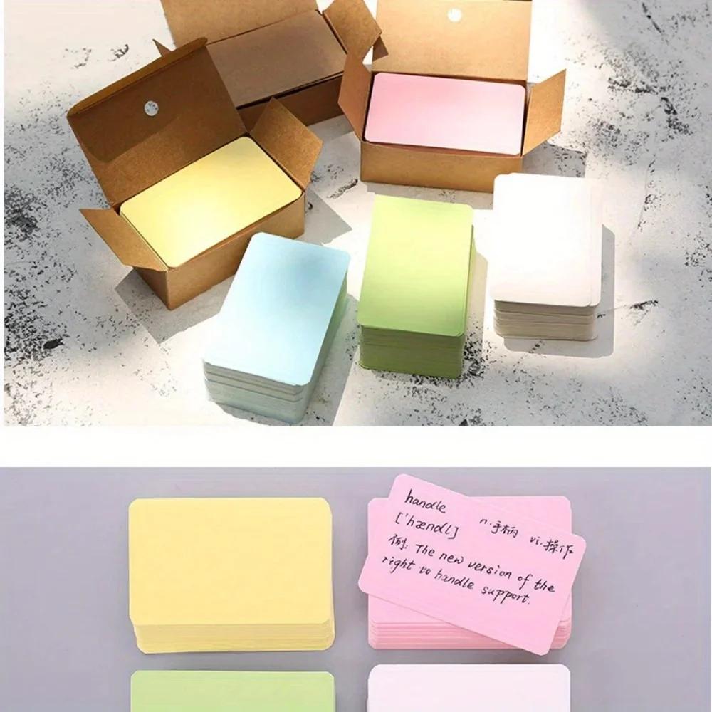100Pcs/box Kraft Paper Card Color Blank Business Card Message Thank You Card Writing Card Label Bookmark Learning Card