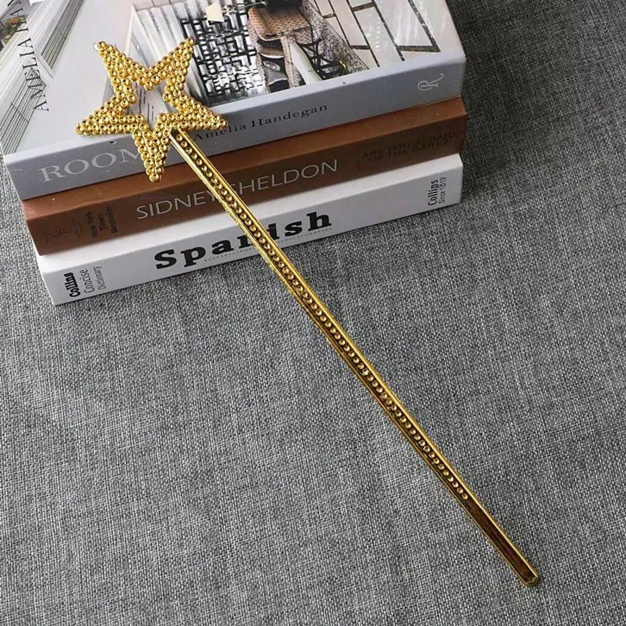 1pc Star-Shaped Five-Pointed Star Magic Wand, Angel Star Fairy Magic Wand, Double Heart Magic Wand, Stage Performance Props, All Seasons