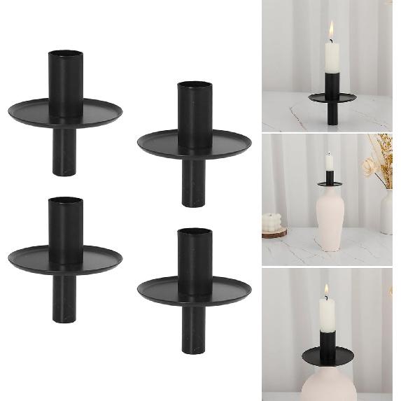 Set of 4/8 Metal Candle Holders for Wine Bottle Insertion Taper Candle Stand Candlestick Adapter Centerpieces Decors