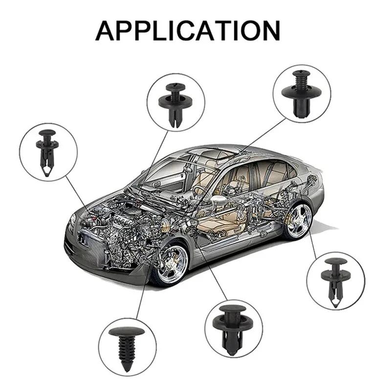 190pcs Car Retainer Clips 6 Size Plastic Fasteners Kit Auto Trim Panel Clip Mixed Car Body Bumper Rivet Set