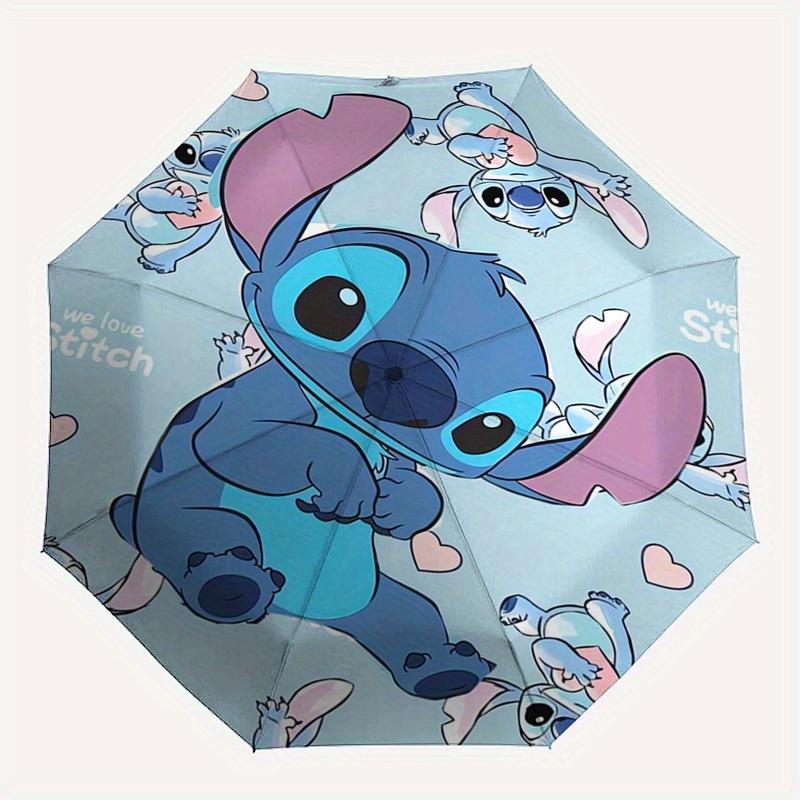 Disney Stitch,Love Automatic Opening and Closing Umbrella Suitable for All Occasion and Business Umbrella, Unisex Portable Tri Fold Small