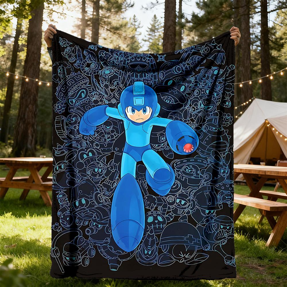 

1pc Rockman X All-Season Comfort, Outdoor Flannel Blanket - Soft, Warm & Cozy for Naps, Camping & Travel 014 130x150cm