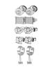15 Paar Edelstahl Strass Kreuz Anhänger Stecker & Barbell Zirkon Ohrringe Set für Herren