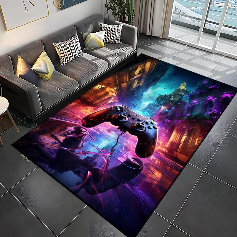 3D Print Gamer Controller Pattern Large Area Rug Carpet for Home for Living Room Bedroom Sofa Decor Floor Non-slip Kids Mat Gift