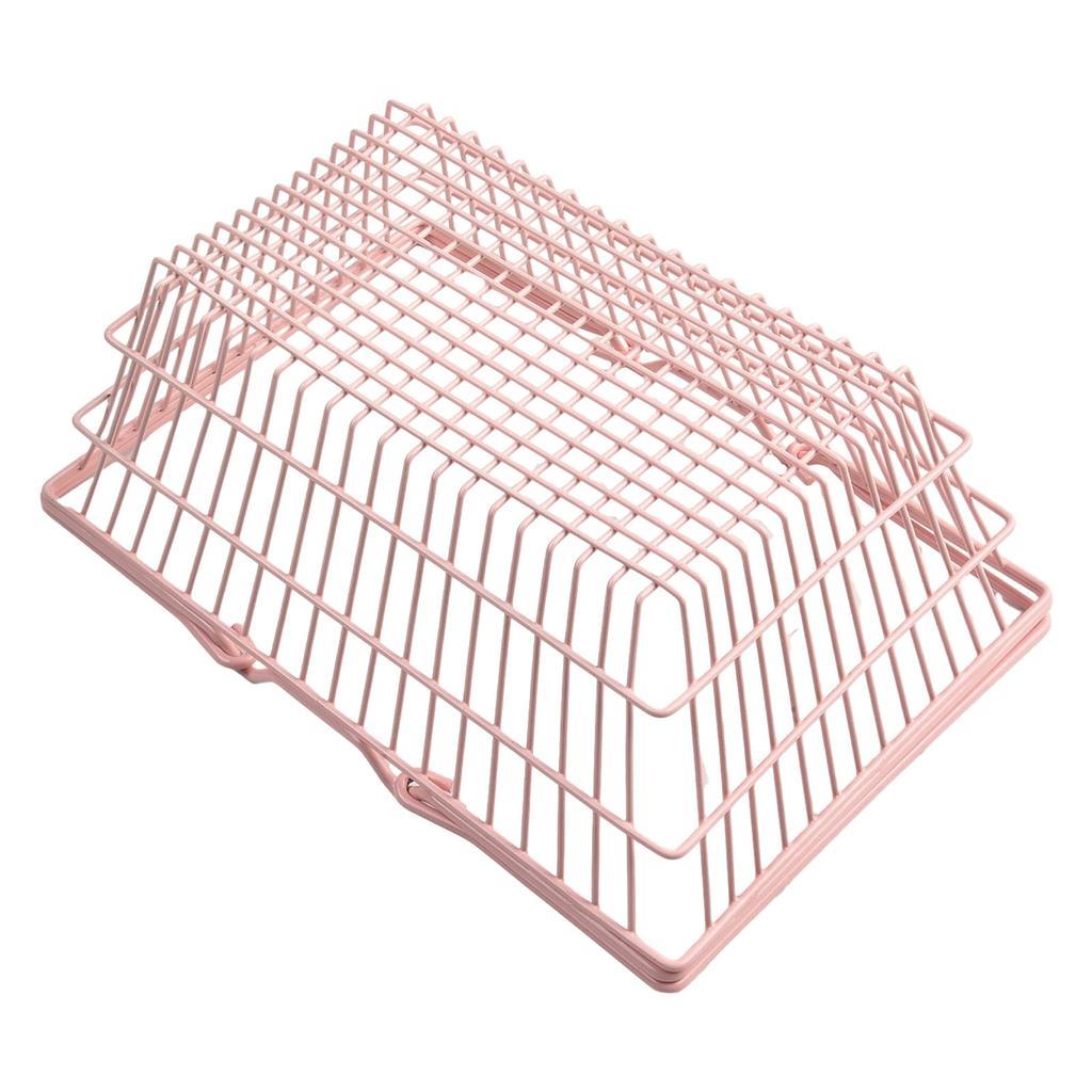 Rack Storage Basket Pink Desktop Finishing Cosmetics Jewelry Container