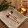 100 Stück Cocktailspieße, Weihnachtsbaumspitze Dekoration, Einweg-Bambusspieße, für Vorspeisen, Obst, Kuchen Dekoration