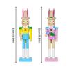 Kid Gift Cute Easter Rabbit Nutcracker Smooth Handmade Wooden Bunny Statue Realistic Bunny Nutcracker Figures Party Scene Prop