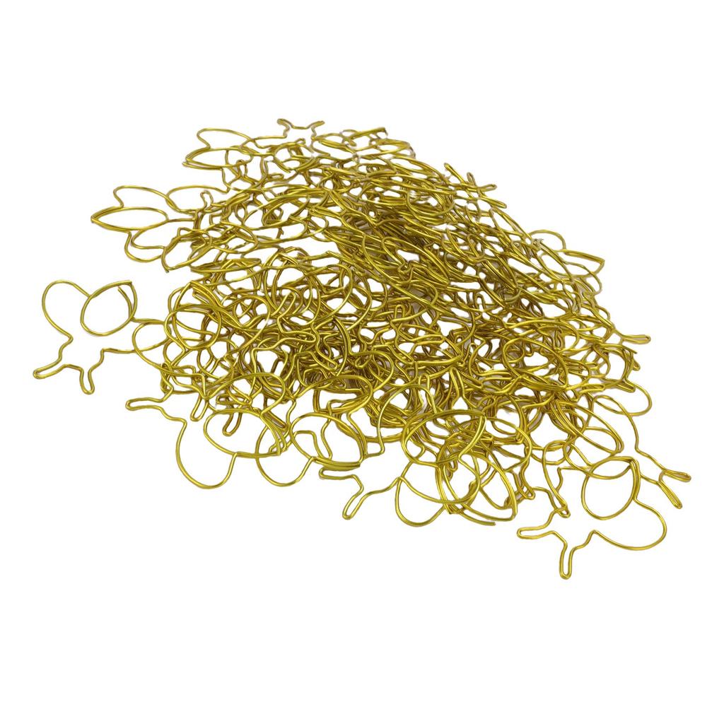 80Pcs Cartoon Bee Paper Clips Cute Shaped Fun Bookmarks with Transparent Box School Supplies Gold